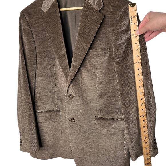 Huckberry Vintage 42R Hickey Freeman Blazer LINDSEY Velvet 2 Button Jacket Brown - Picture 8 of 8